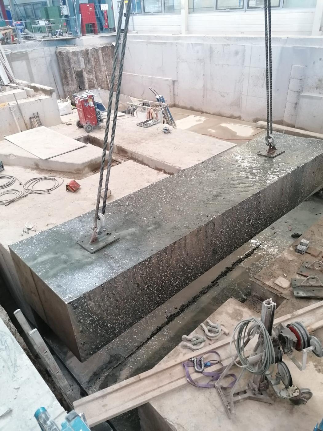 Betonblock nach dem Seilschnitt